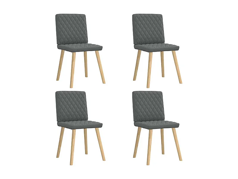 Chaises à manger lot de 4 gris foncé tissu