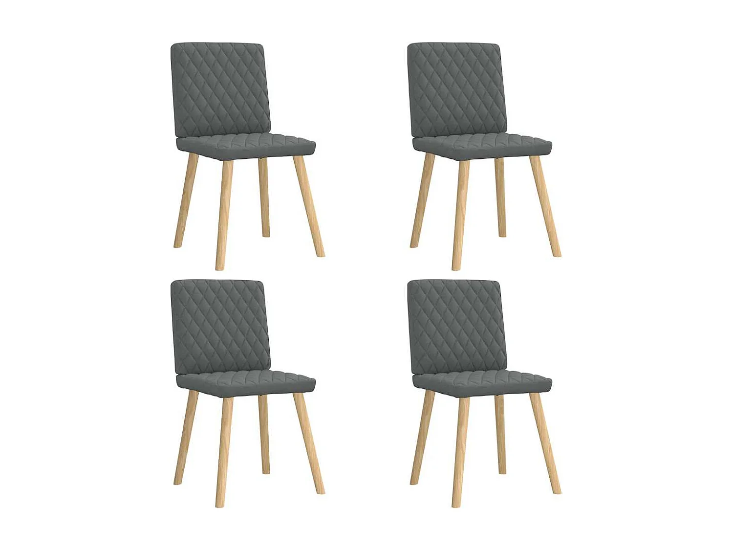 Chaises à manger lot de 4 gris foncé tissu