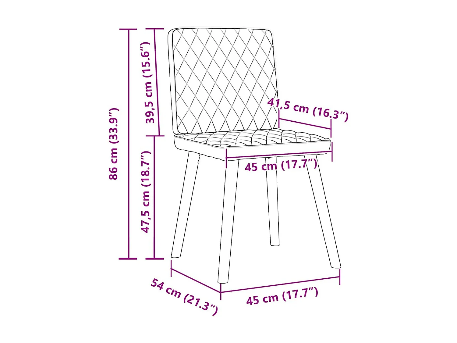 Chaises à manger lot de 4 gris foncé tissu