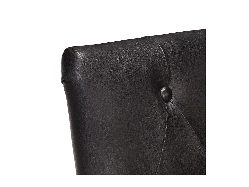 Chaises à manger lot de 4 noir cuir de chèvre véritable
