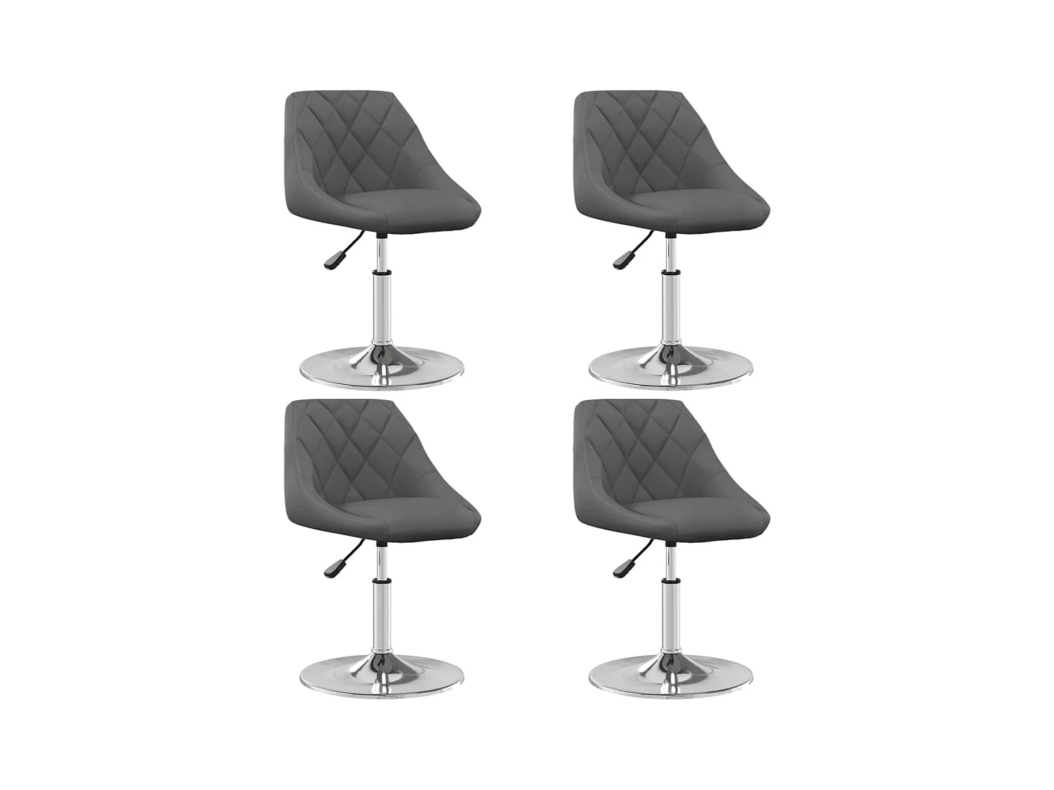 Chaises pivotantes à manger lot de 4 Gris foncé Velours