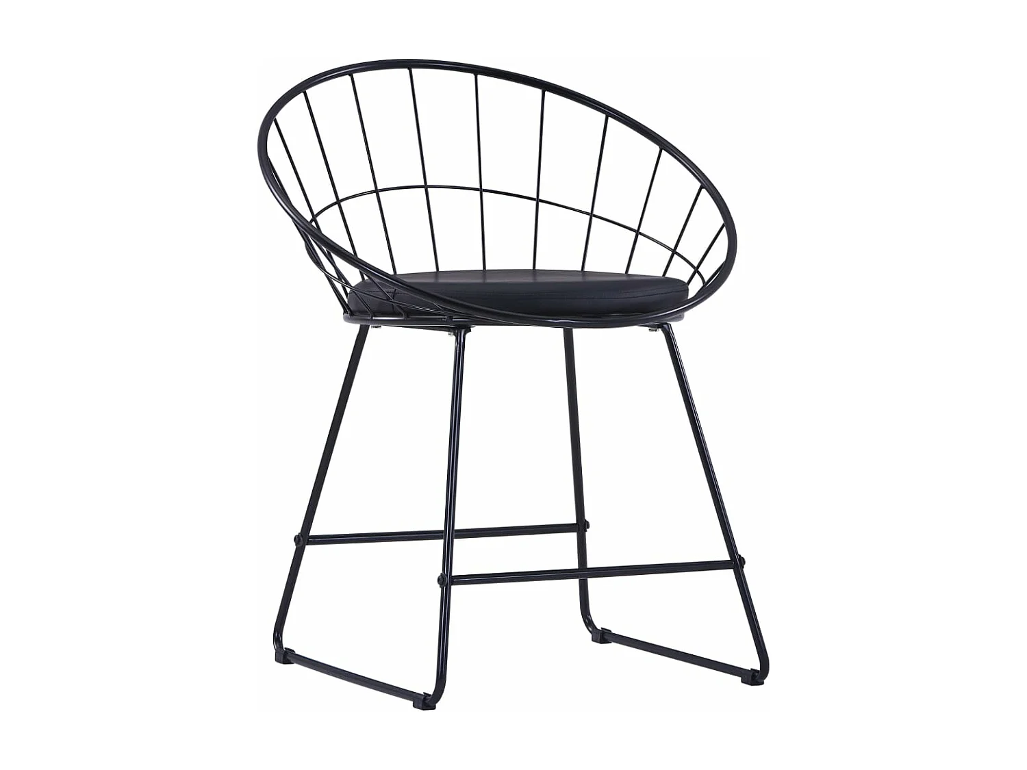 Chaises à manger Siège en similicuir lot de 2 noir acier