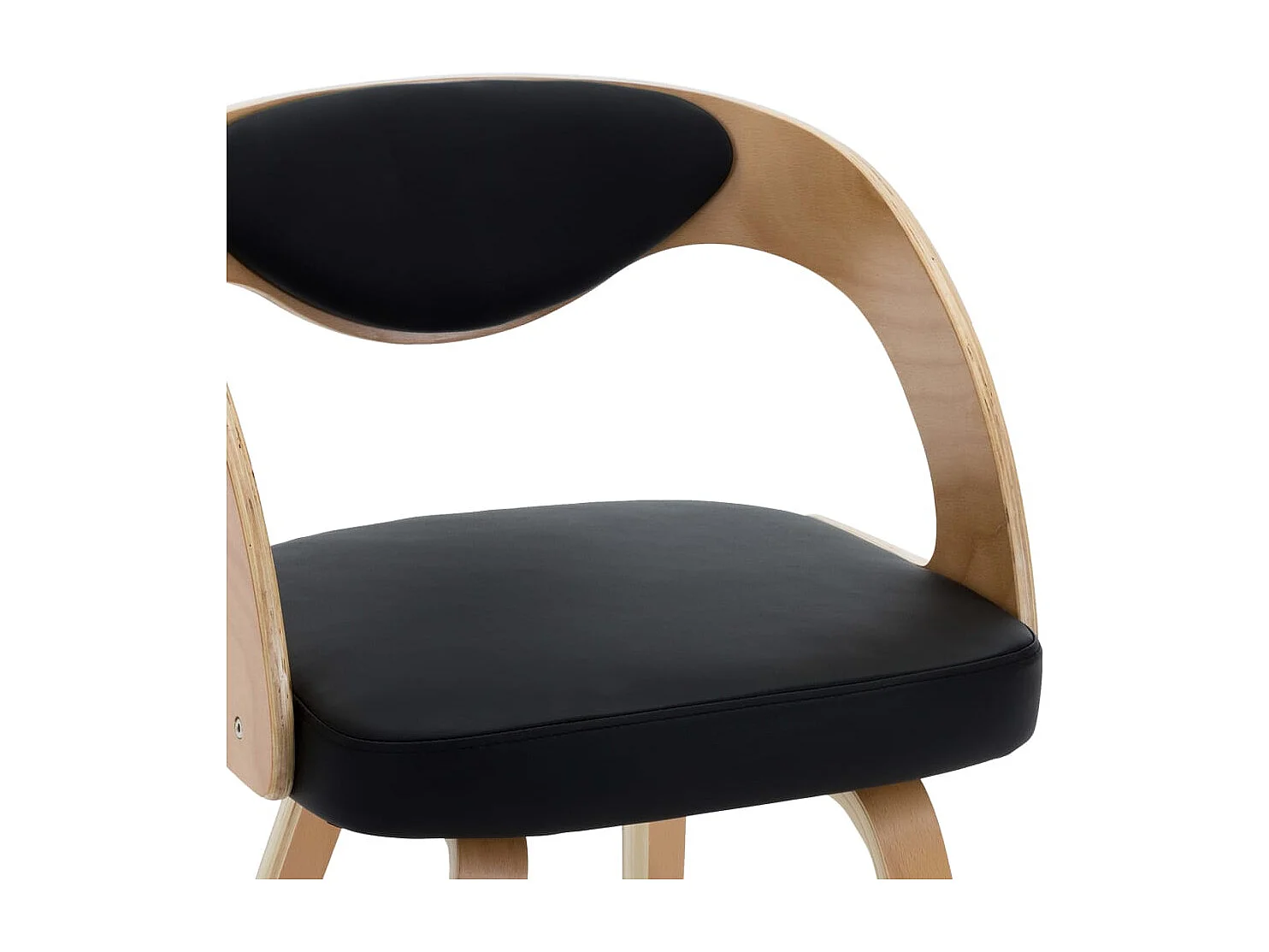 Chaises à manger lot de 4 noir bois courbé et similicuir