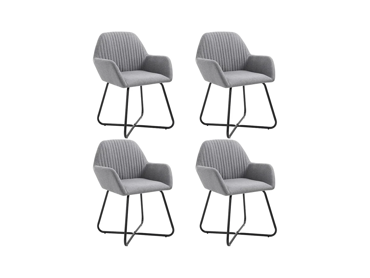 Chaises à manger lot de 4 gris clair tissu