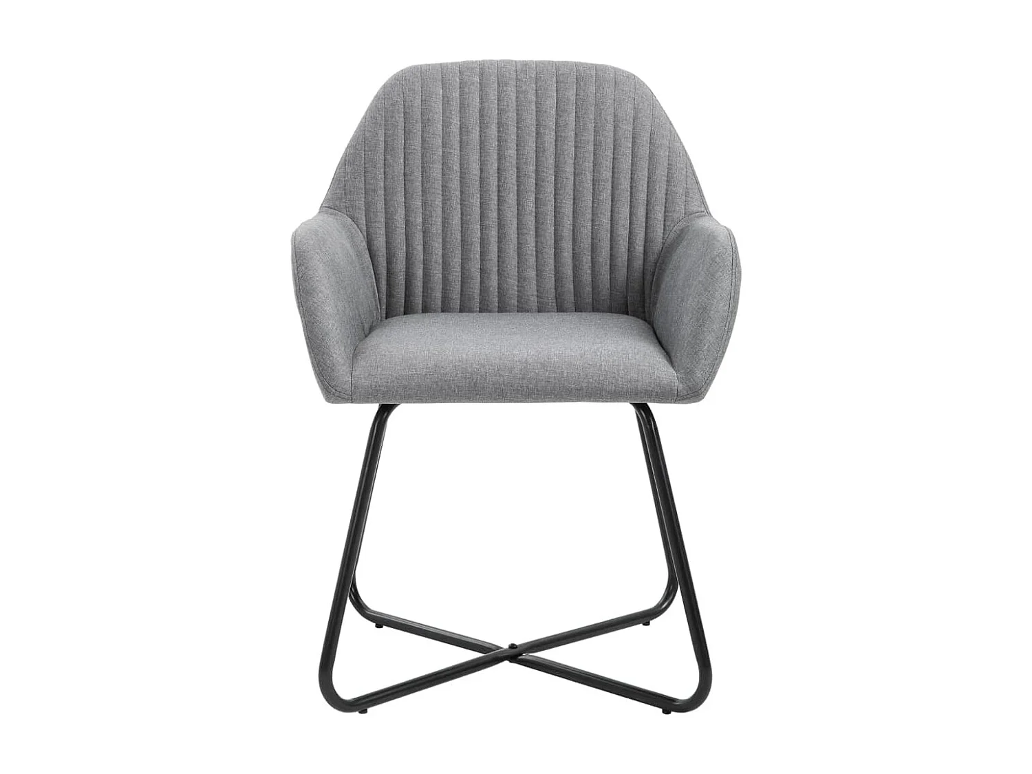 Chaises à manger lot de 4 gris clair tissu