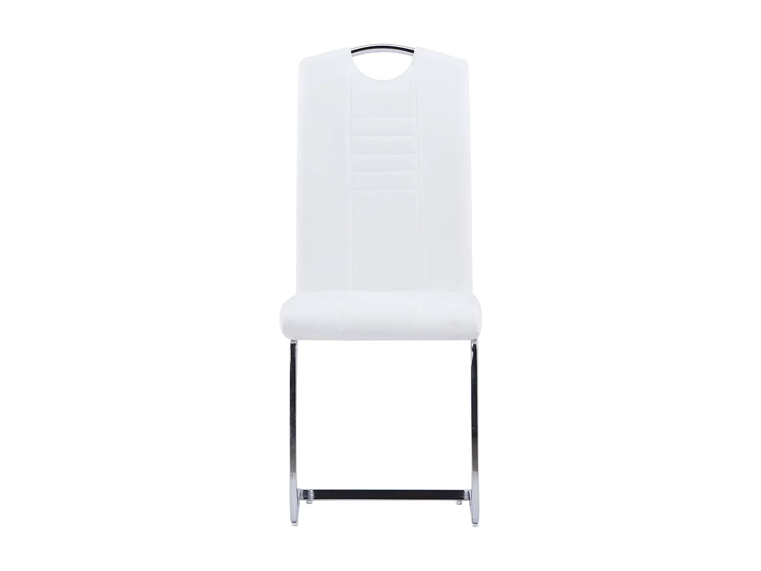 Cadeiras de jantar cantilever 4 peças couro artificial branco