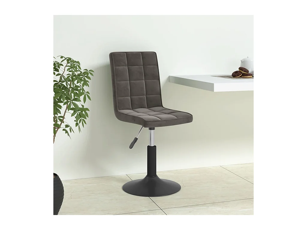 Chaises pivotantes à manger lot de 4 gris foncé velours