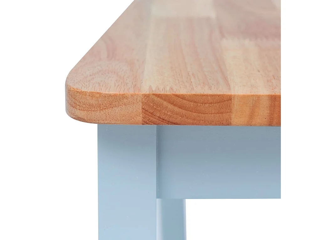 Sillas comedor 2 unidades madera maciza caucho gris y madera claro