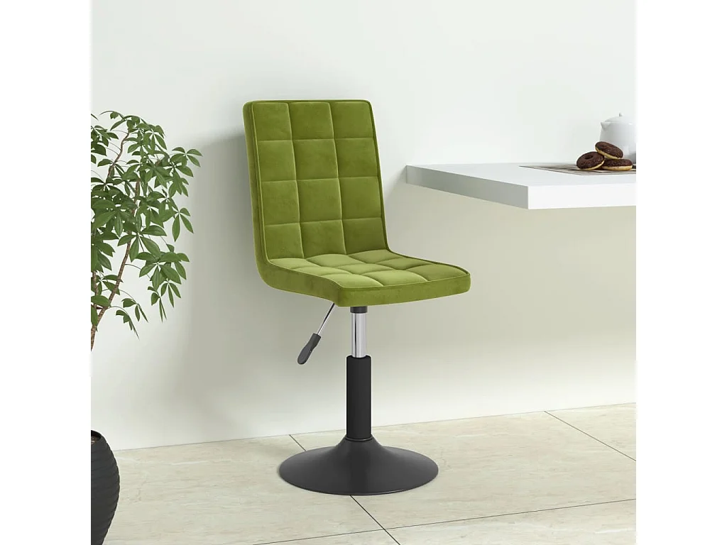 Sillas de comedor giratorias 4 unidades de terciopelo verde claro