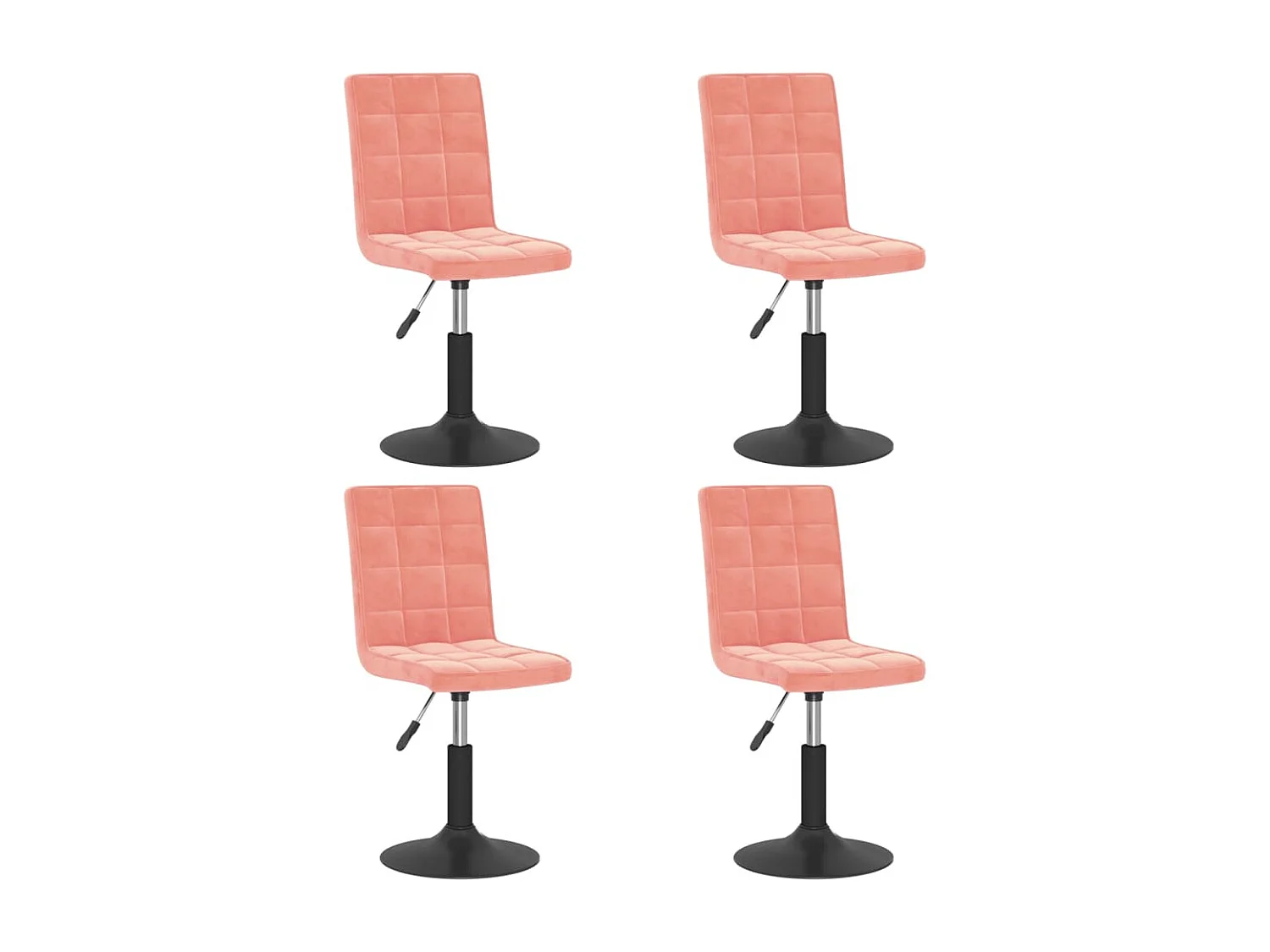 Chaises pivotantes à manger lot de 4 rose velours