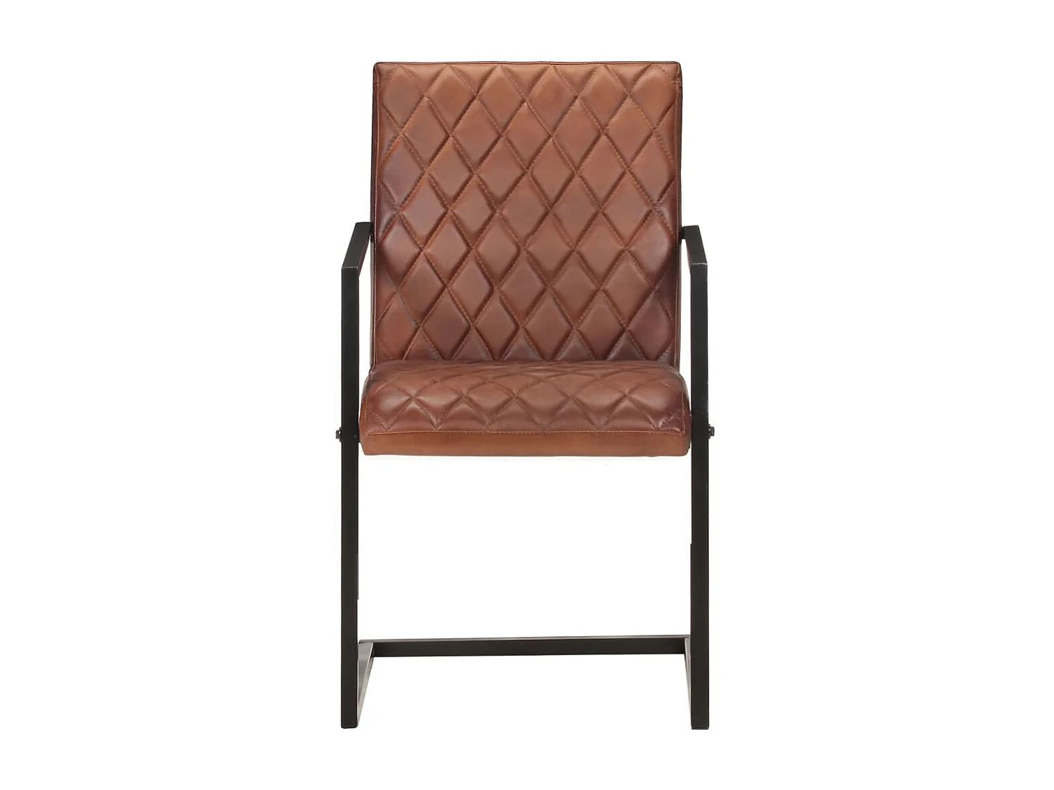 Eetkamerstoelen 4 st echt leer bruin