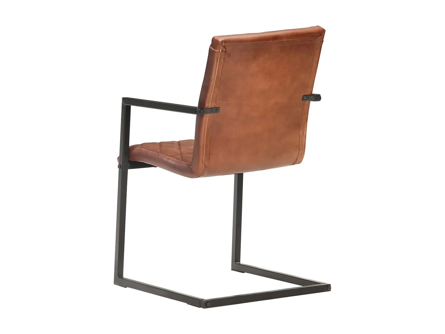 Chaises à manger cantilever lot de 4 marron cuir véritable