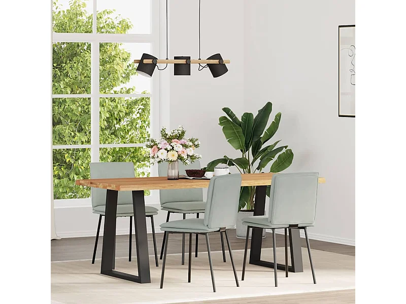 Eetkamerstoelen 4 stukkenfluweel lichtgrijs