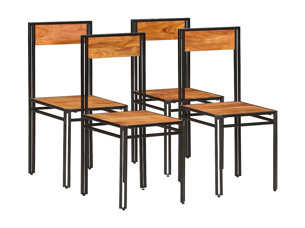 Eetkamerstoelen 4 st massief acaciahout