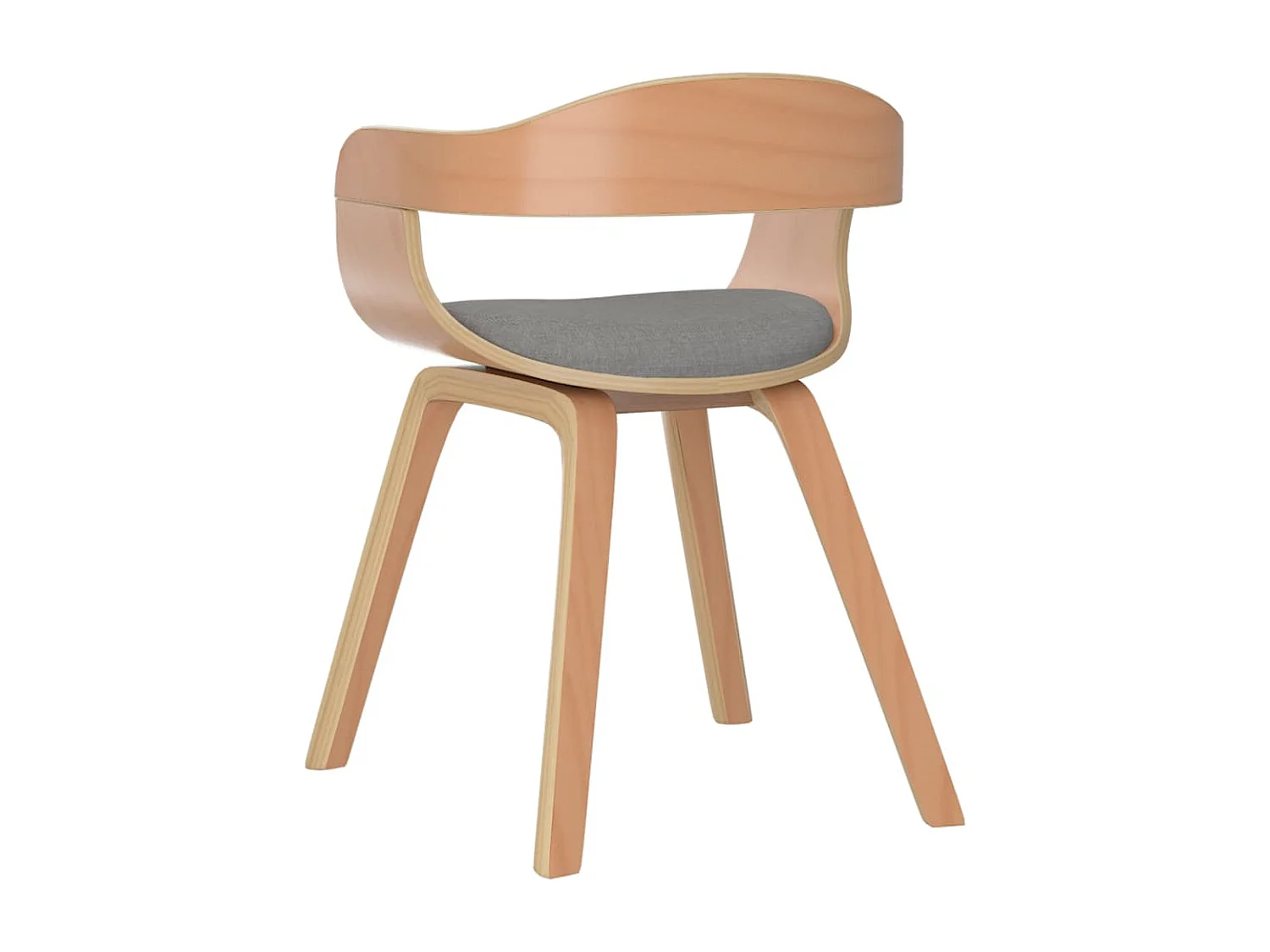 Eetkamerstoel 4 st gebogen hout en stof taupe