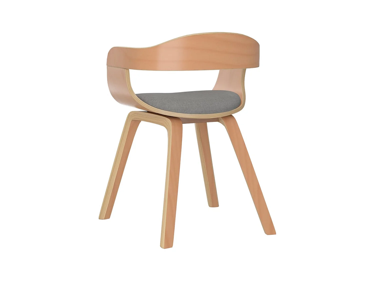 Chaises à manger lot de 4 taupe bois courbé et tissu