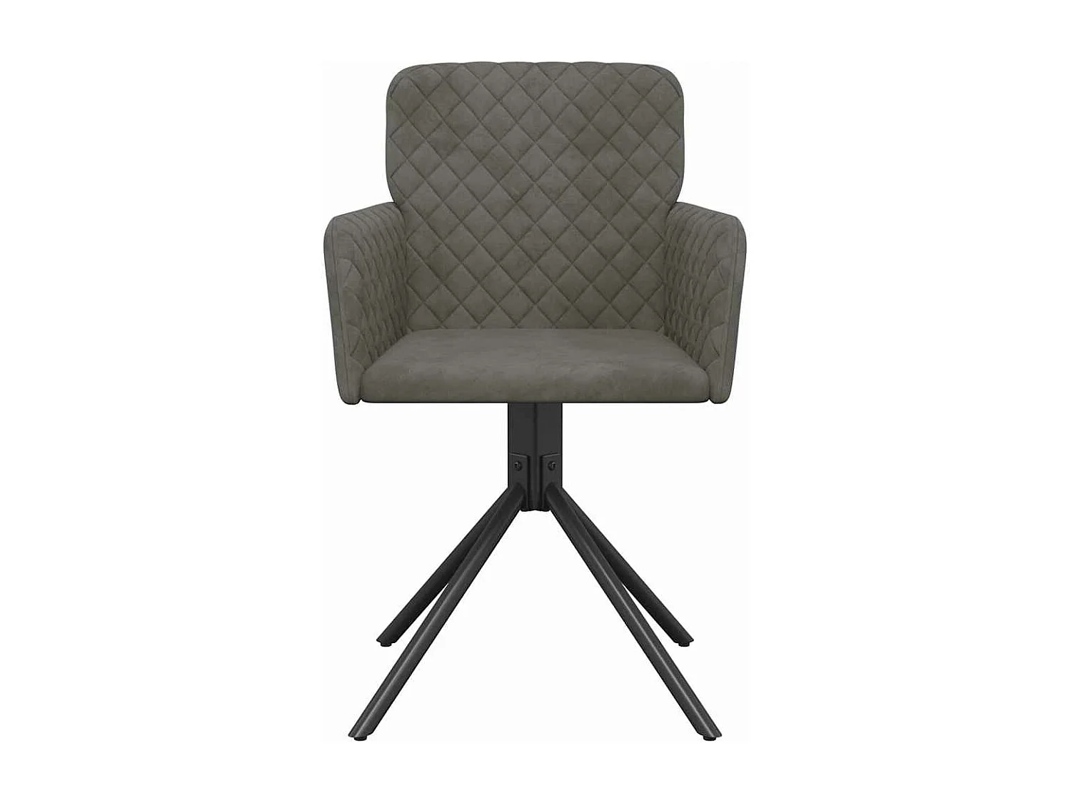 Chaises pivotantes à manger lot de 2 Gris foncé Velours