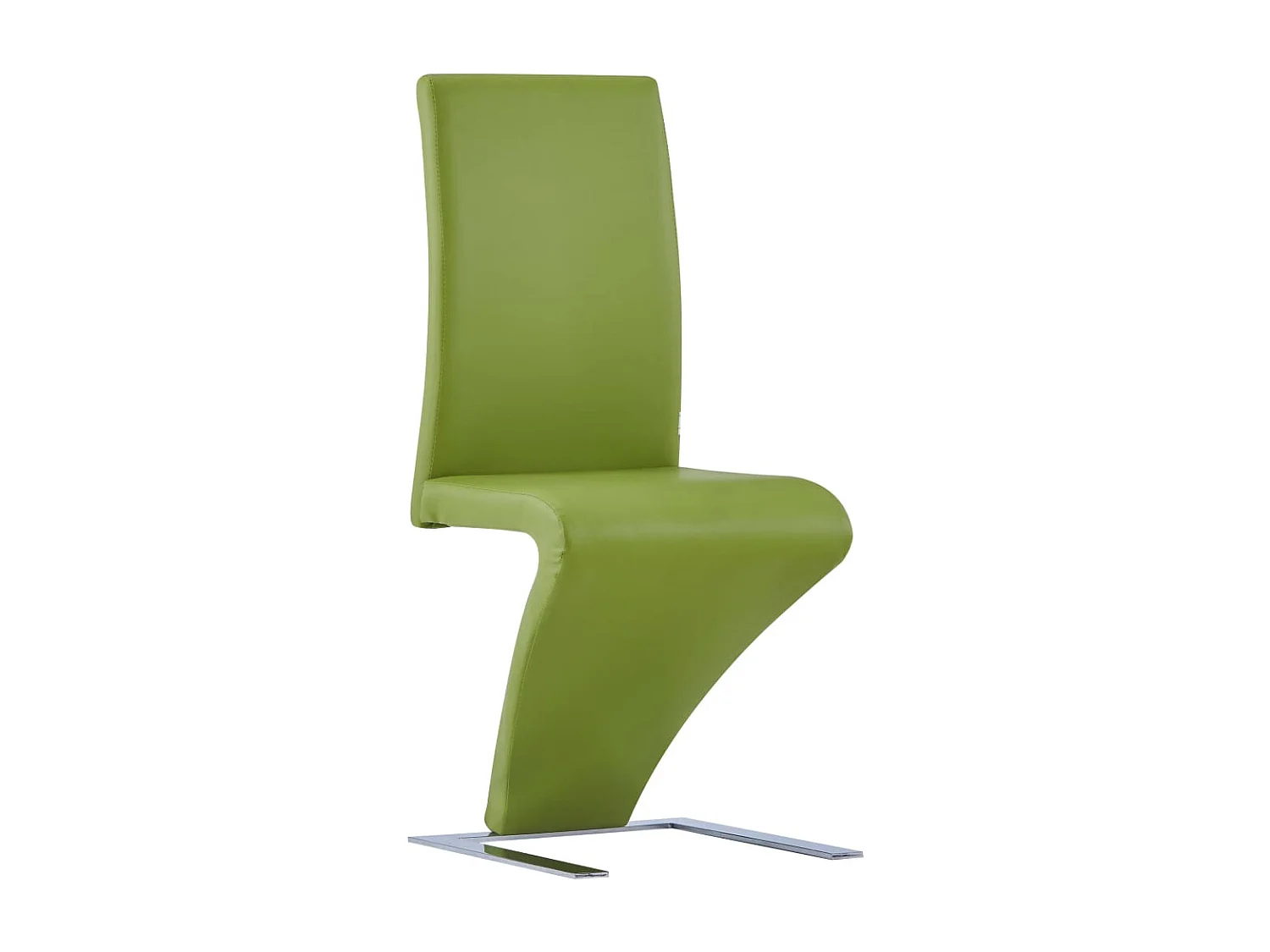 Chaises à manger avec forme de zigzag lot de 2 vert similicuir