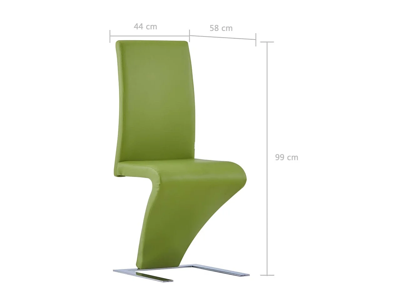 Chaises à manger avec forme de zigzag lot de 2 vert similicuir