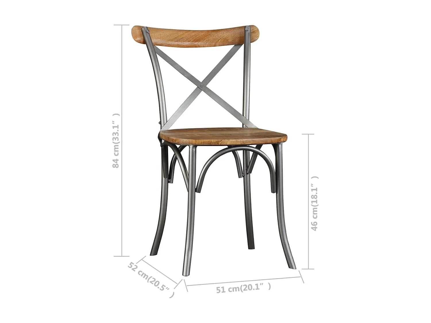 Sillas de comedor 2 unidades madera maciza de mango