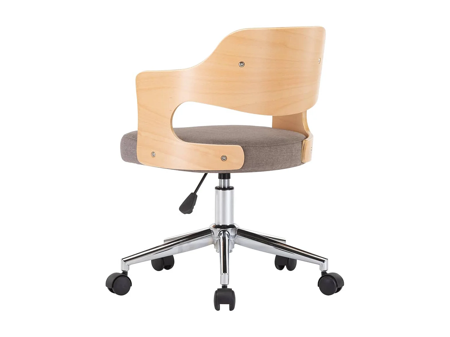 Chaises pivotantes à manger lot de 2 taupe bois courbé et tissu