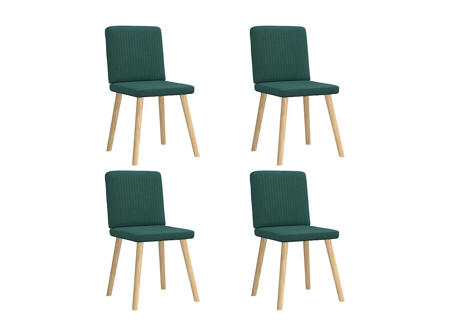 Chaises à manger lot de 4 vert foncé tissu