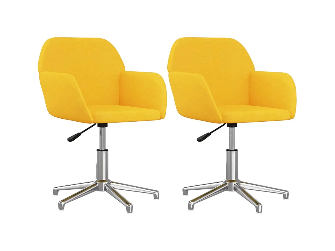 Chaises pivotantes à manger lot de 2 jaune moutarde tissu