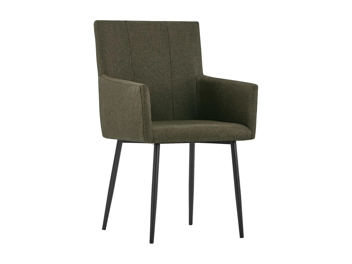 Chaises à manger avec accoudoirs lot de 2 marron tissu