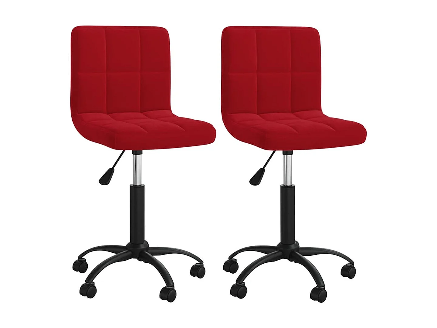 Chaises à manger pivotantes lot de 2 rouge bordeaux velours