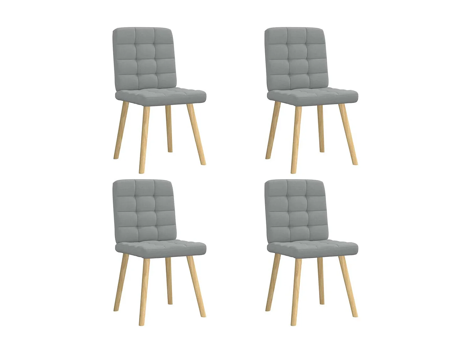 Chaises à manger lot de 4 gris clair tissu