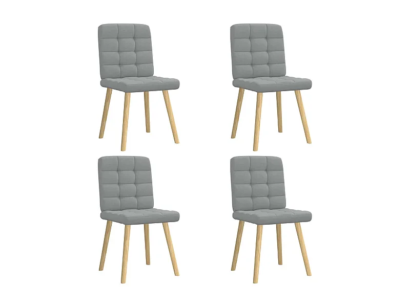 Chaises à manger lot de 4 gris clair tissu
