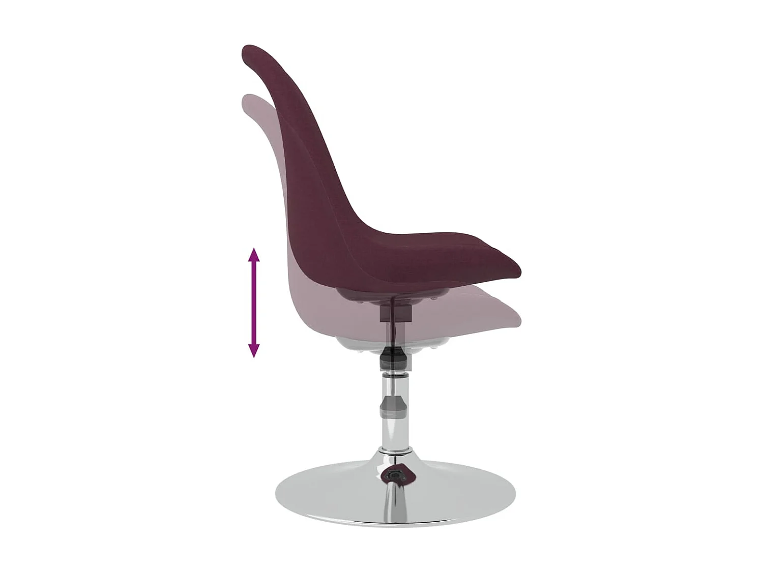 Chaises pivotantes à manger lot de 4 violet tissu