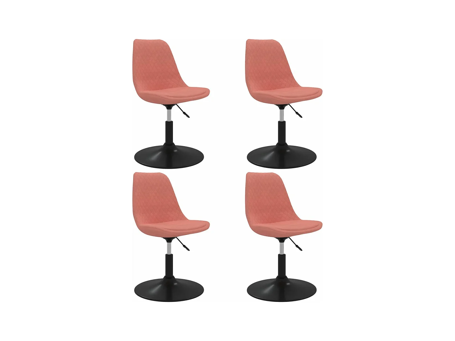 Chaises à dîner pivotantes 4 pièces Rose Velours