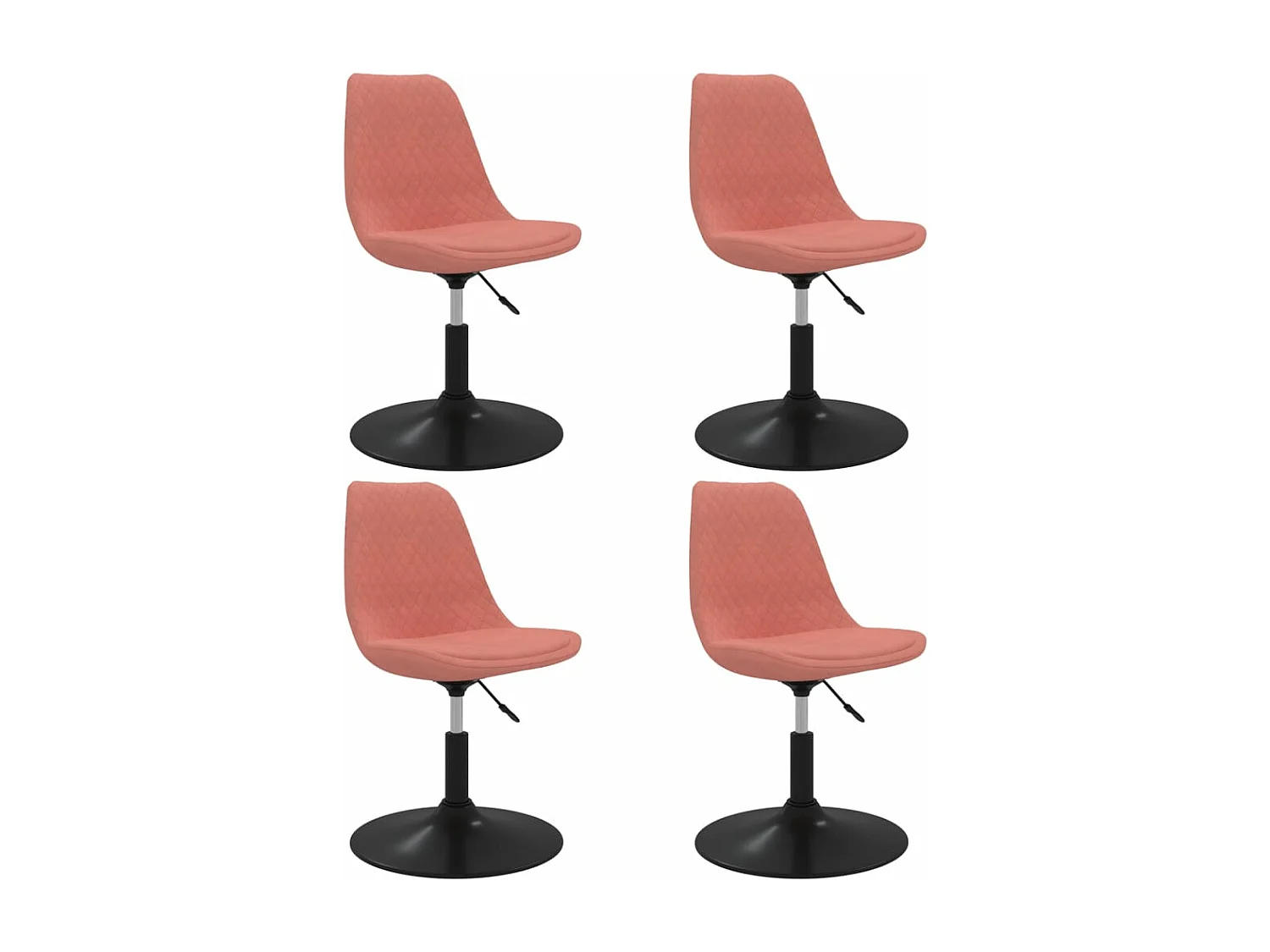 Chaises à dîner pivotantes 4 pièces Rose Velours