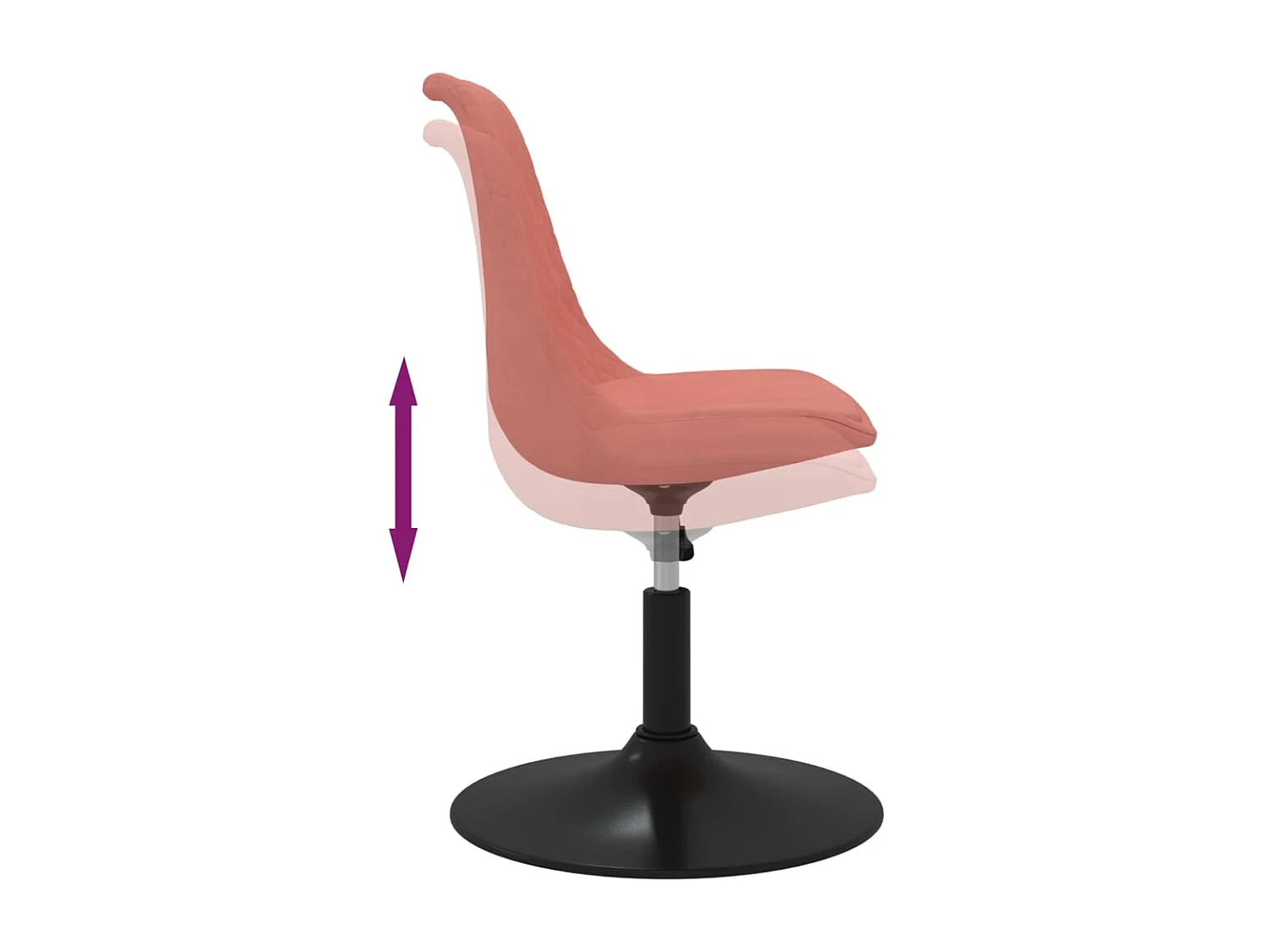 Chaises à dîner pivotantes 4 pièces Rose Velours