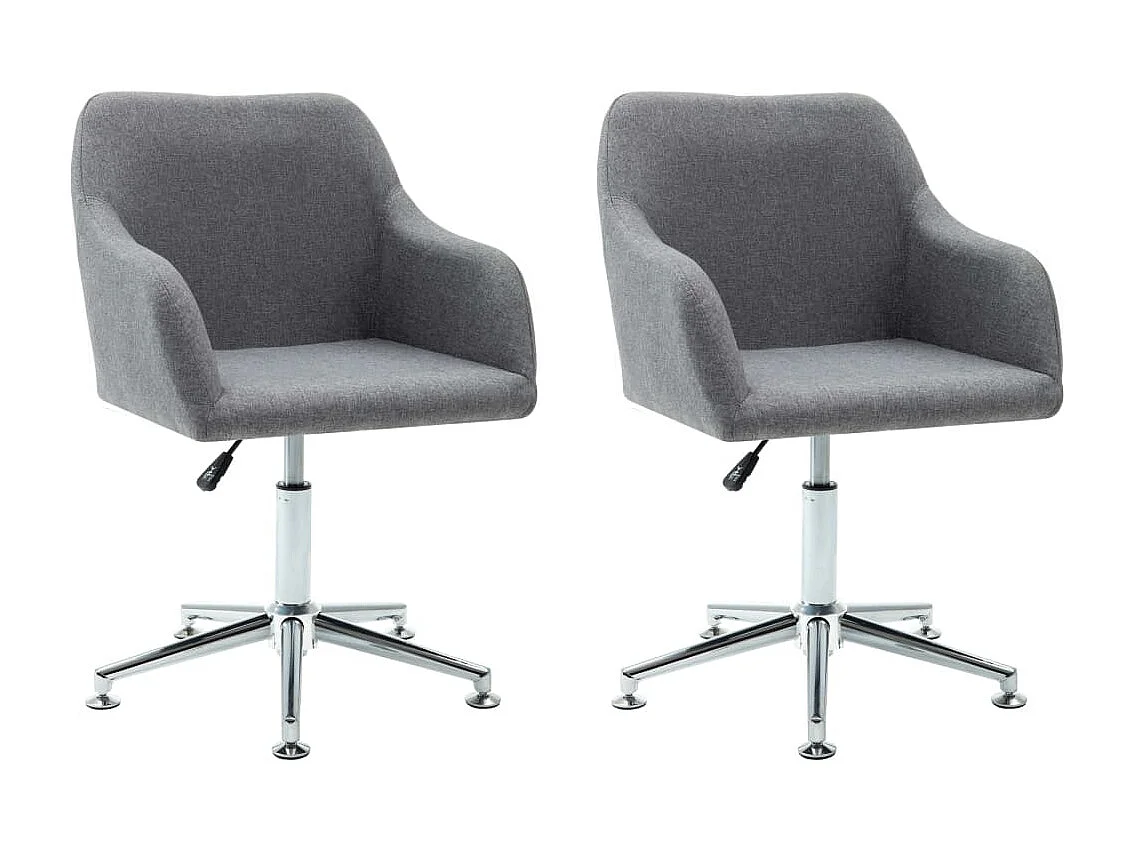 Sillas de comedor giratorias 2 unidades tela gris claro