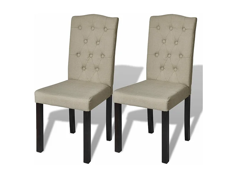 Chaises à manger lot de 2 poil de chameau tissu