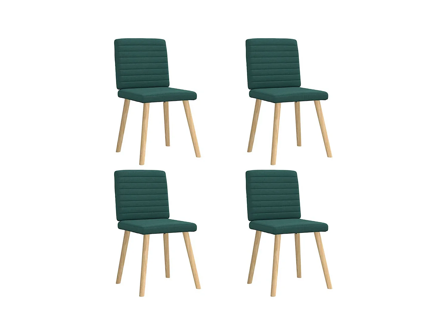 Chaises à manger lot de 4 vert foncé tissu