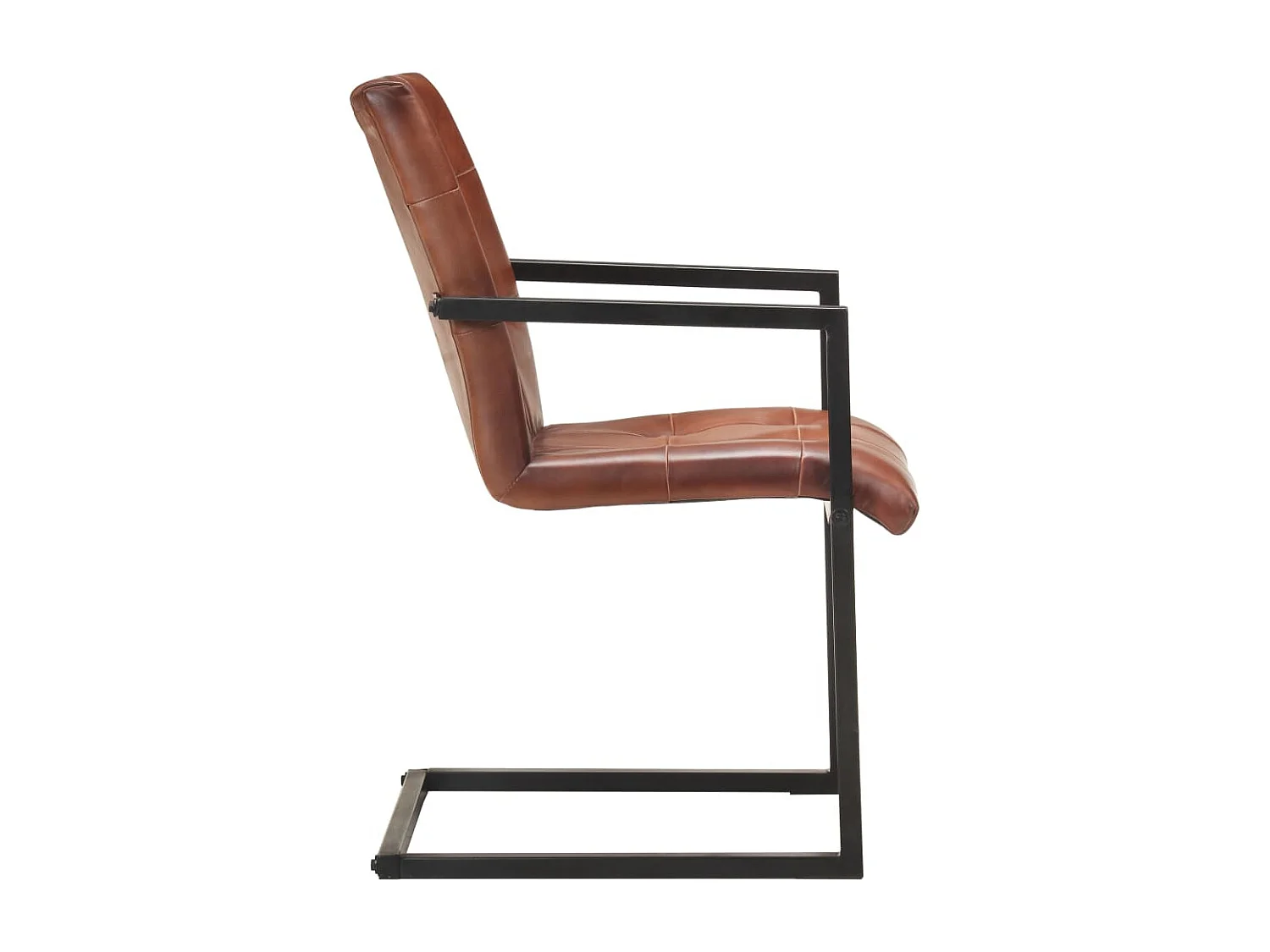 Eetkamerstoelen 2 st echt leer bruin