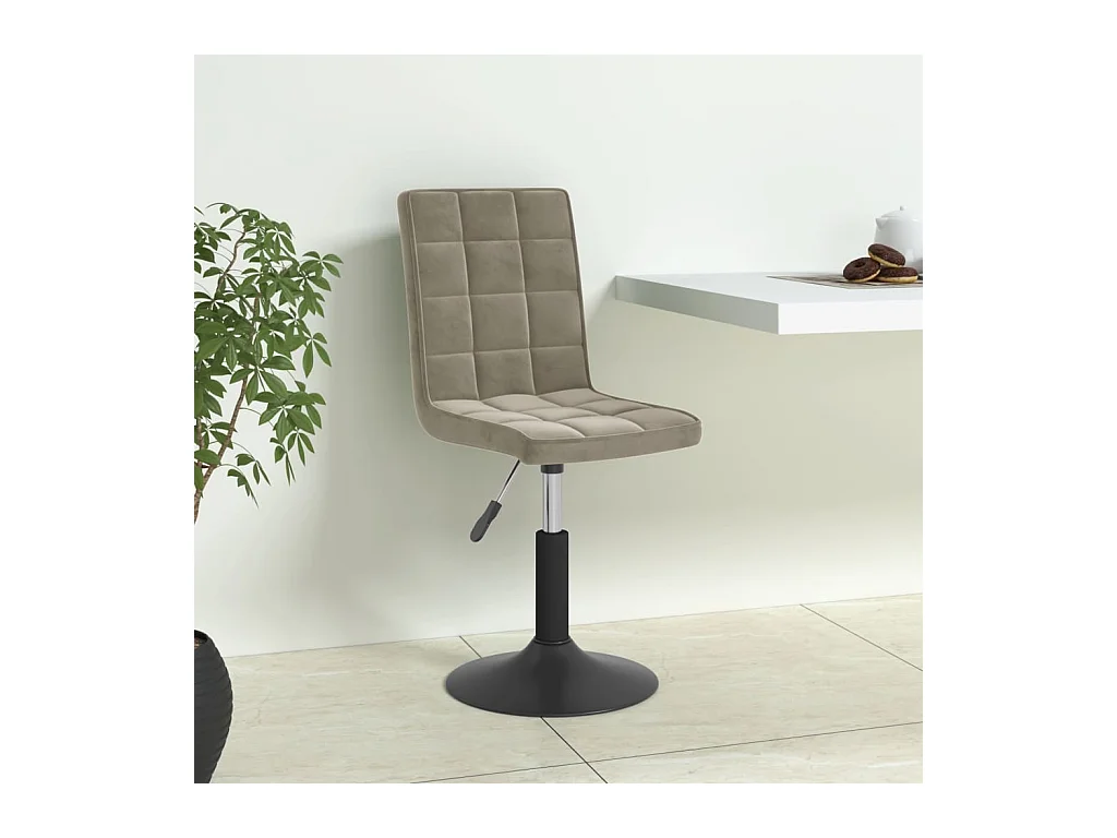 Chaises pivotantes à manger lot de 4 gris clair velours