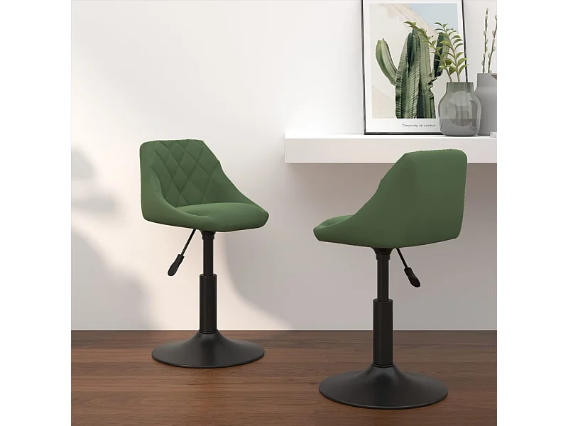Chaises pivotantes à manger lot de 2 vert foncé velours