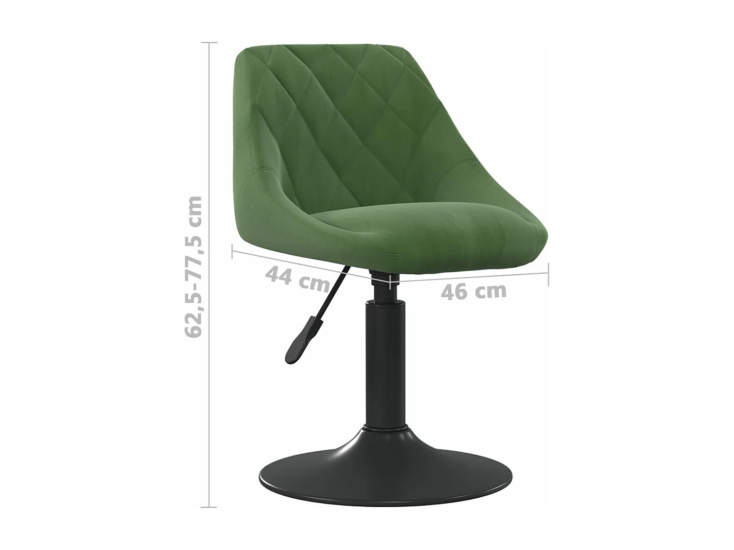 Chaises pivotantes à manger lot de 2 vert foncé velours