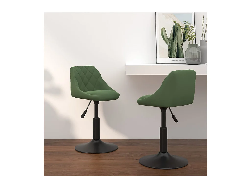 Chaises pivotantes à manger lot de 2 vert foncé velours