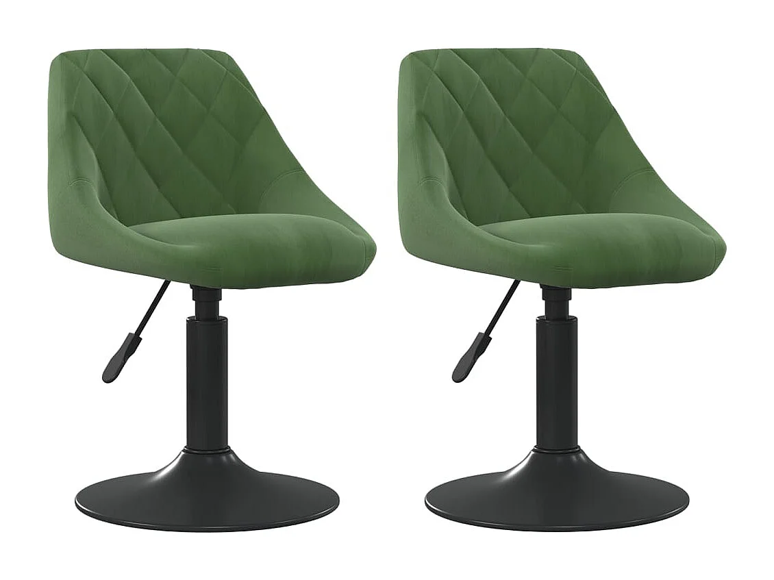 Chaises pivotantes à manger lot de 2 vert foncé velours