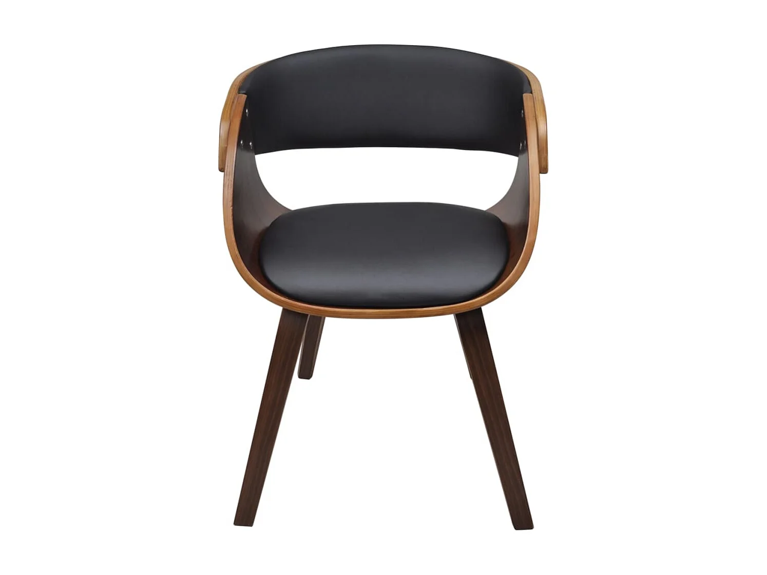 Eetkamerstoelen 4 st gebogen hout en kunstleer bruin