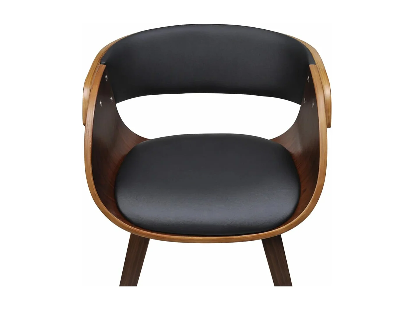 Eetkamerstoelen 4 st gebogen hout en kunstleer bruin