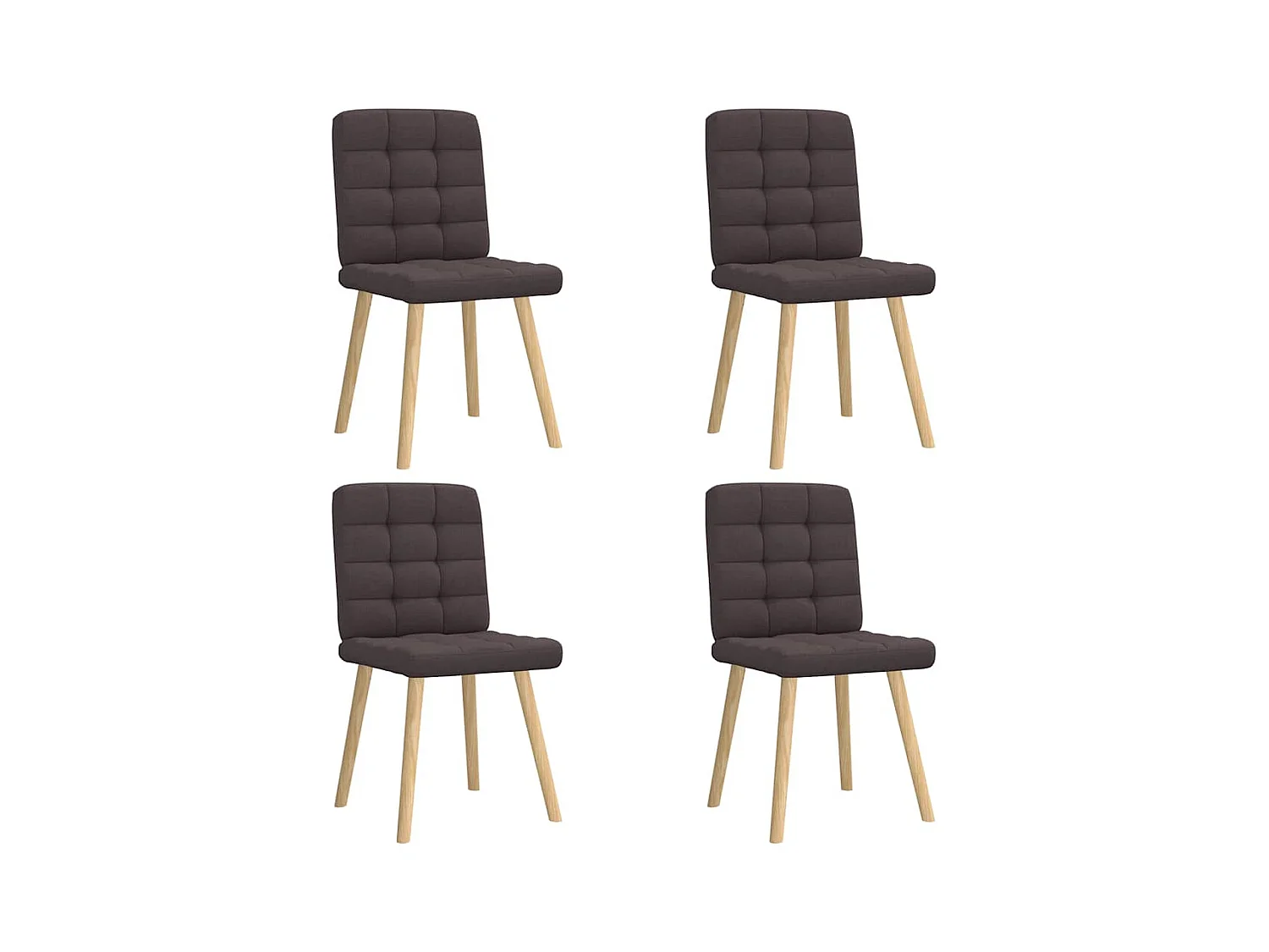 Chaises à manger lot de 4 marron foncé tissu