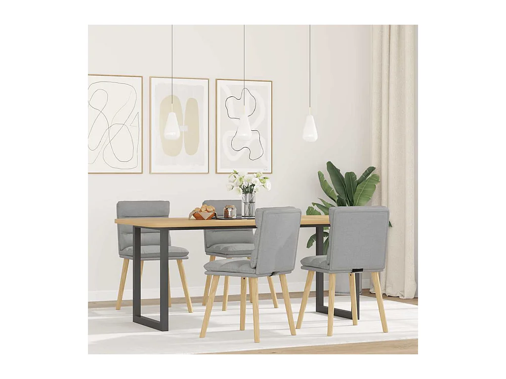 Chaises à manger lot de 4 gris nuage tissu