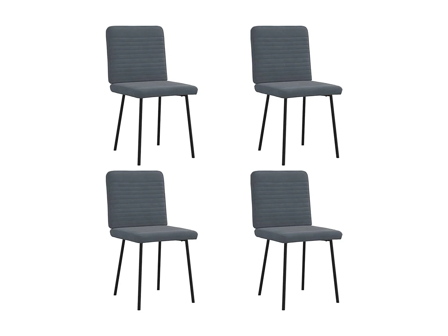 Chaises à manger lot de 4 Gris foncé Velours