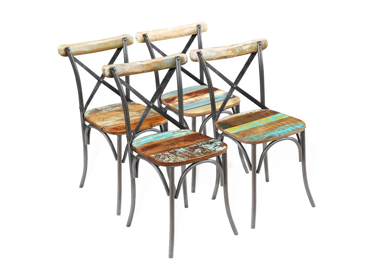 Eetkamerstoelen 4 st massief gerecycled hout